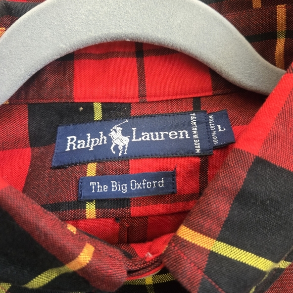 NWT Mens Polo Ralph Lauren The Big Oxford Plaid Button Down Shirt Large - Picture 7 of 8